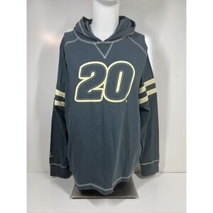 NWT VTG RARE Tony Stewart 20 Hooded Long Sleeve Gray Shirt Unisex SZ 2XL